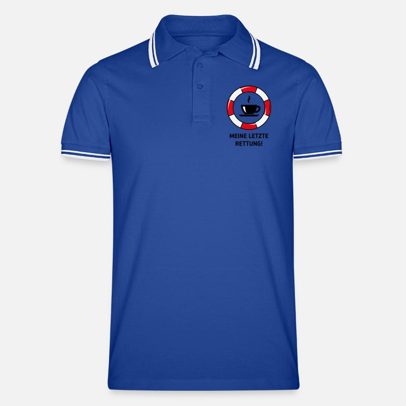 Meine Letzte Rettung! (Kaffee Kaffeetrinker POS3C) - Männer Tipped Poloshirt - Royal/Weiß