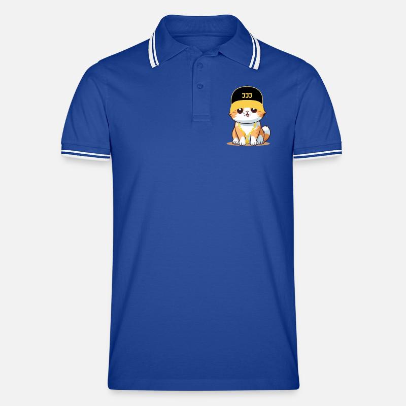 Swag cat - cool cat Men's Tipped Polo Shirt