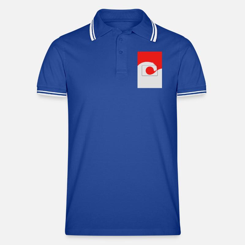Japan Wave Minimal Poster Design - Polo per uomo - blu/bianco
