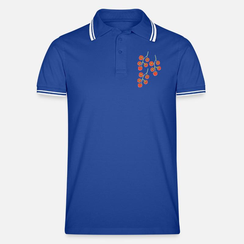 Impressionnisme du Buisson de tomate - Polo tipped Homme - bleu/blanc
