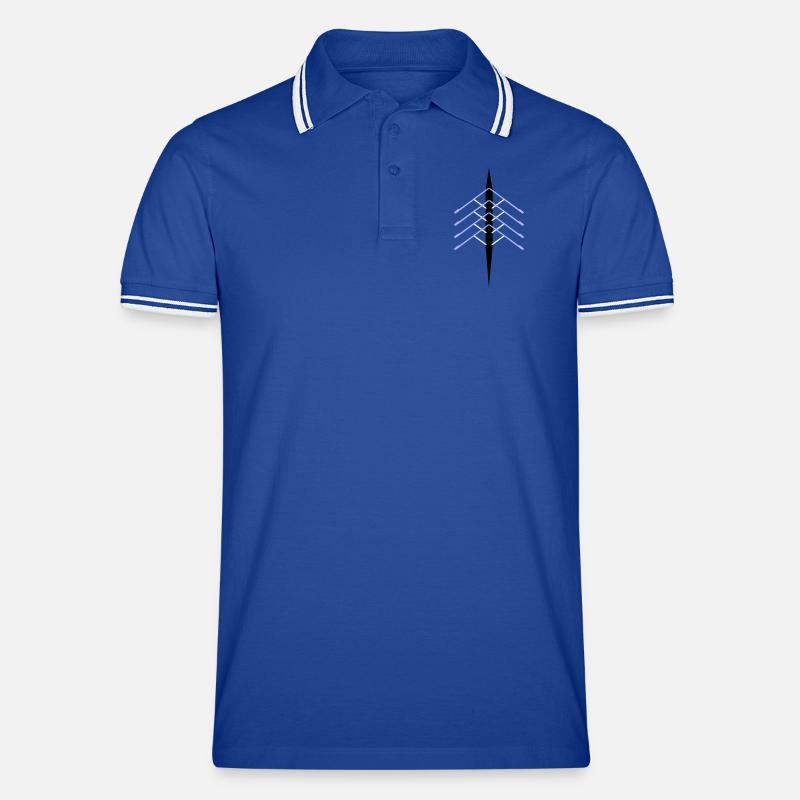 Quad Ruderboot - Männer Tipped Poloshirt - Royal/Weiß