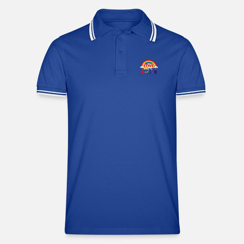 LIEBE GEWINNT Regenbogenstolz Männer Tipped Poloshirt