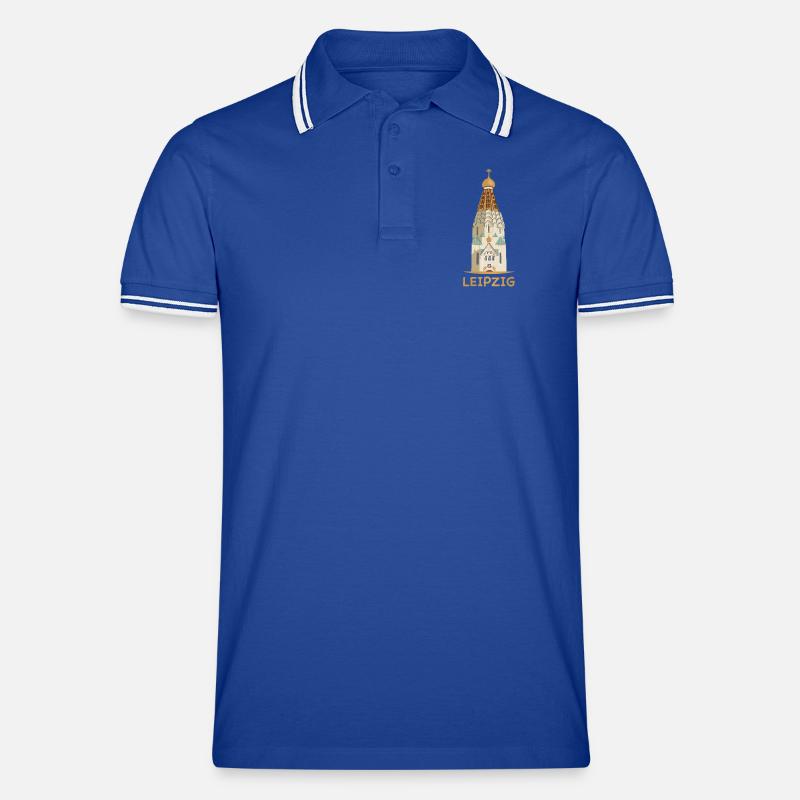 Leipzig, Russische Gedächtniskirche, Zeichnung Männer Tipped Poloshirt