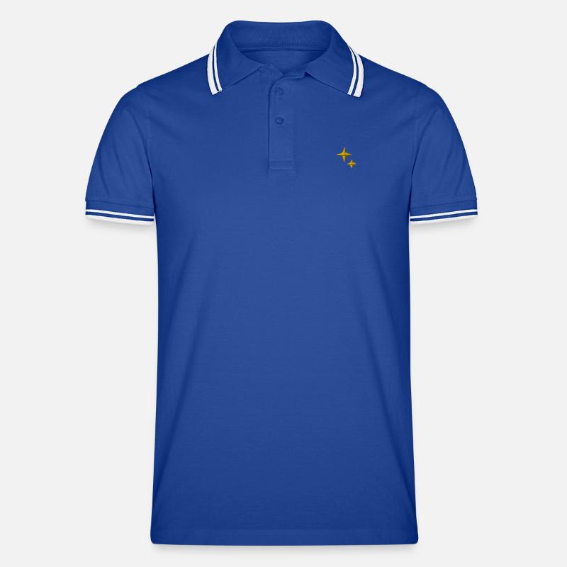 Stelle ricamate - Polo per uomo - blu/bianco