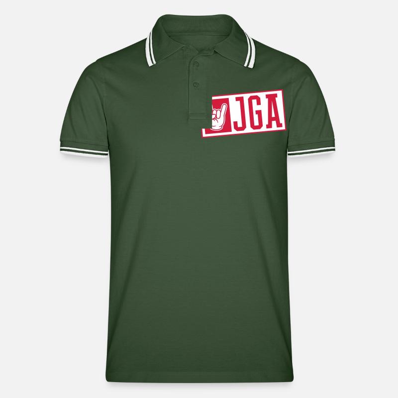 Jga Junggesellenabschied - Männer Tipped Poloshirt - Tannengrün/Weiß