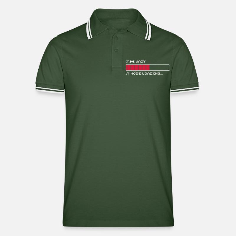 Dart Mode Loading... - Männer Tipped Poloshirt - Tannengrün/Weiß