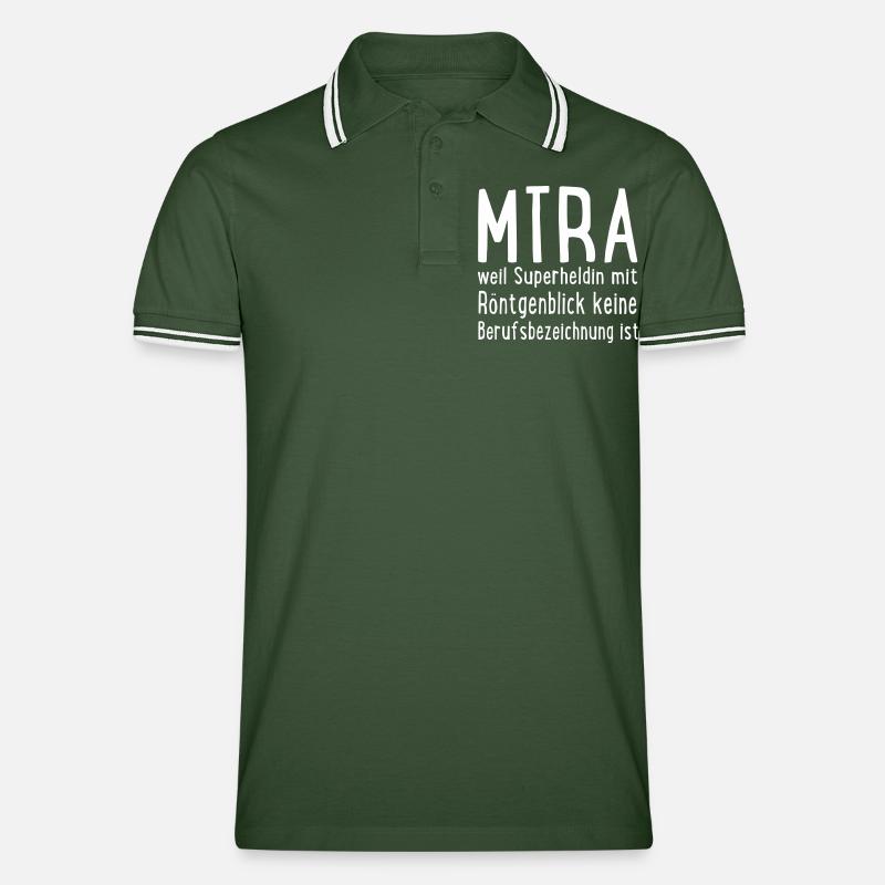 MTRA - Männer Tipped Poloshirt - Tannengrün/Weiß