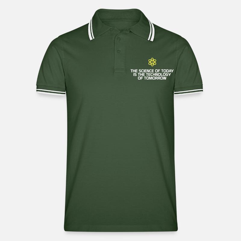Science. Wissenschaft. Geschenk - Männer Tipped Poloshirt - Tannengrün/Weiß