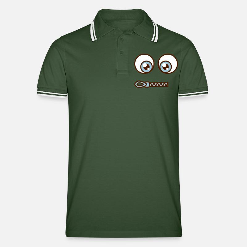 Zipper - Polo tipped Homme - vert sapin/blanc