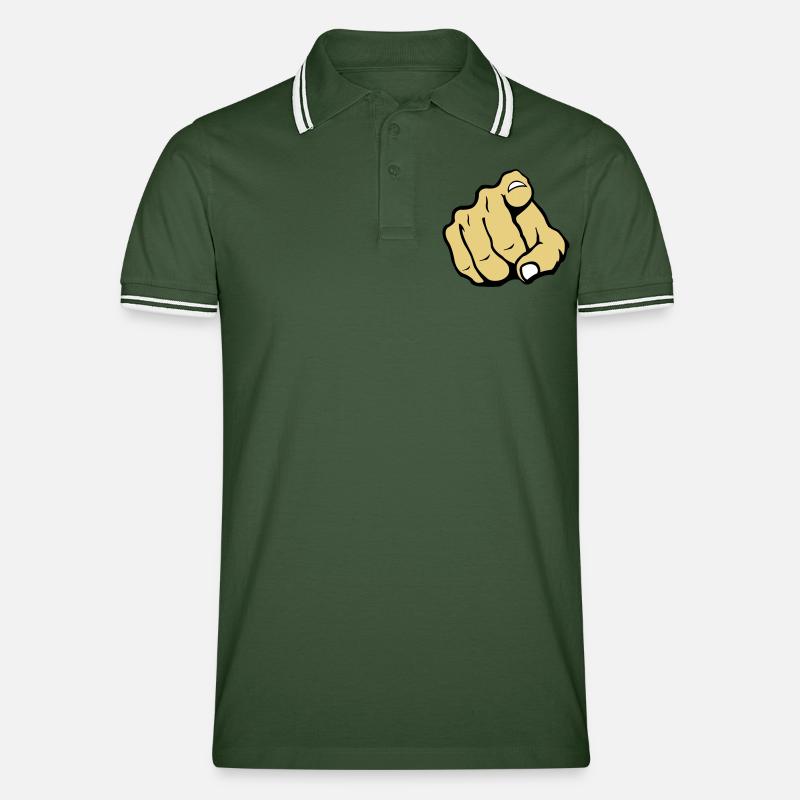 hand_you_2 - Männer Tipped Poloshirt - Tannengrün/Weiß