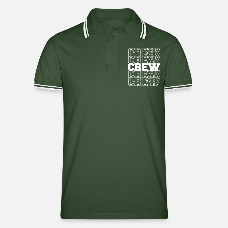 crew - Männer Tipped Poloshirt - Tannengrün/Weiß