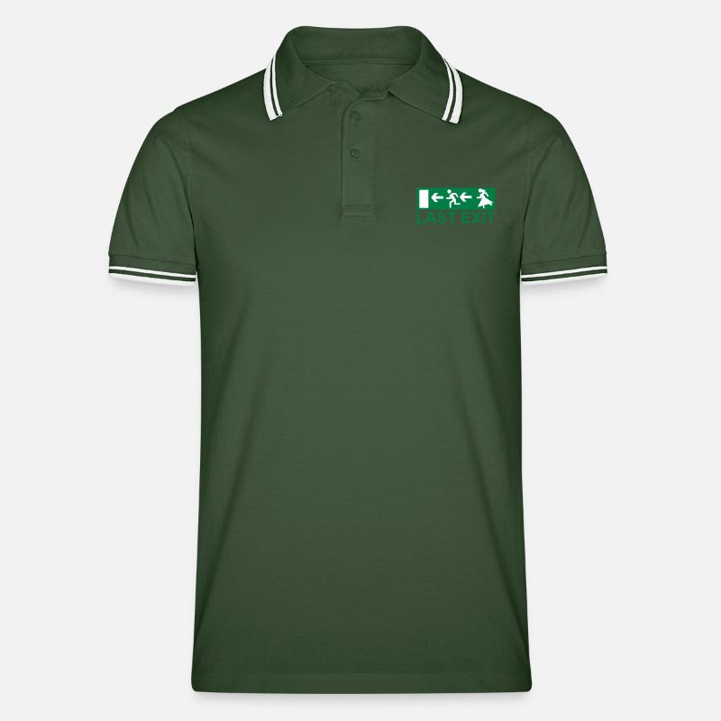 Junggesellenabschied - Männer Tipped Poloshirt - Tannengrün/Weiß