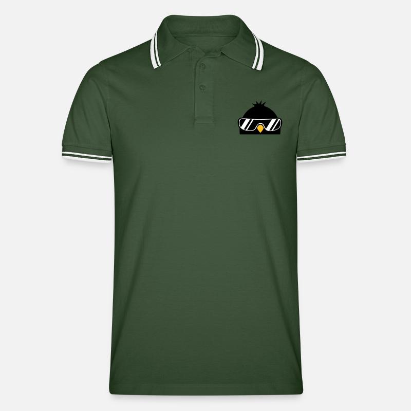 Cool Penguin Bird - Männer Tipped Poloshirt - Tannengrün/Weiß