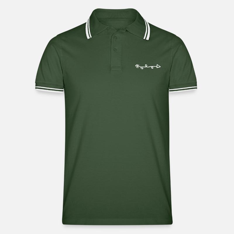 flèche - Polo tipped Homme - vert sapin/blanc