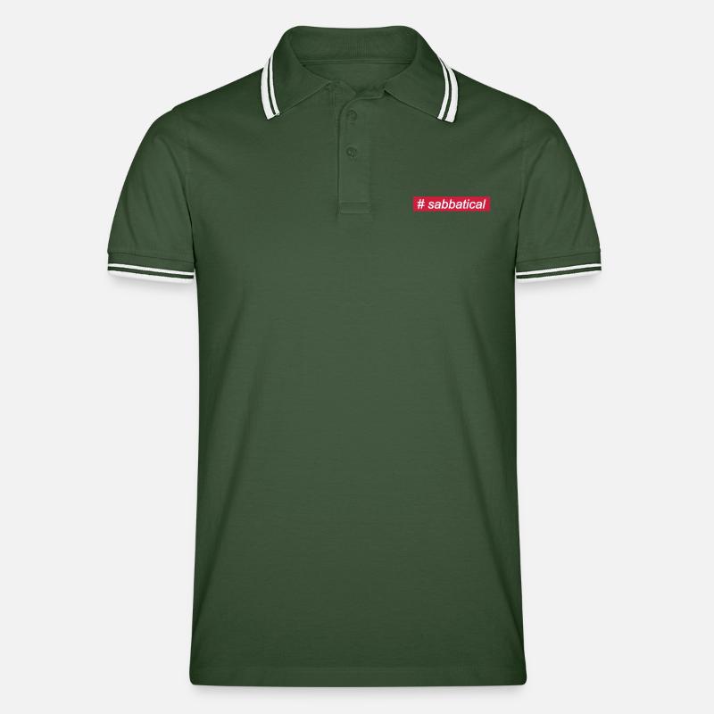 sabbatical - Männer Tipped Poloshirt - Tannengrün/Weiß