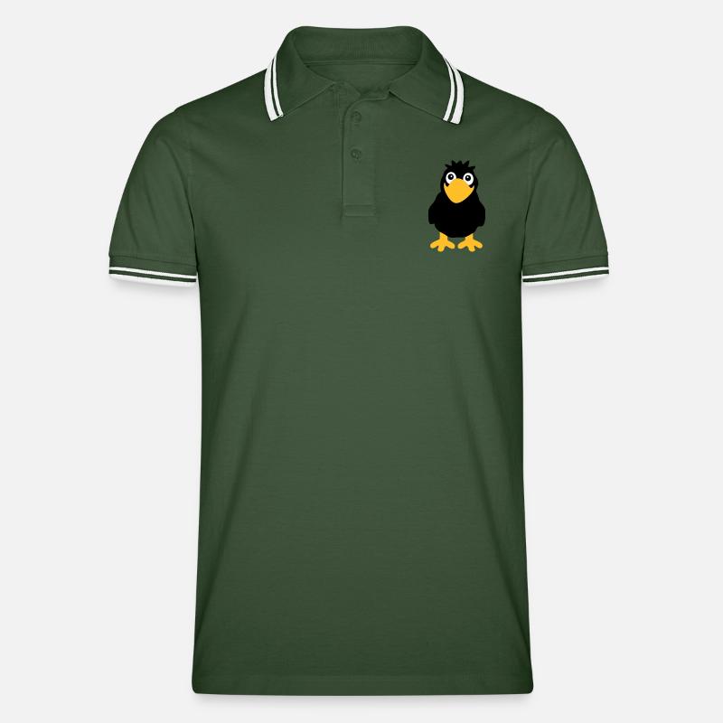 Rabe - Männer Tipped Poloshirt - Tannengrün/Weiß