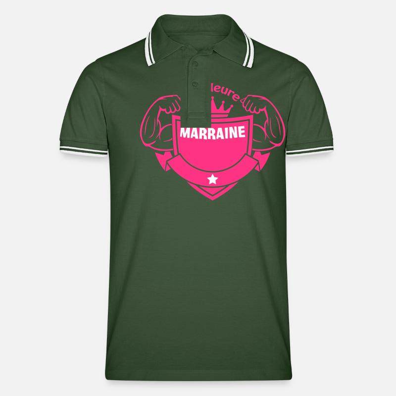 Bester SPONSOR - Männer Tipped Poloshirt - Tannengrün/Weiß