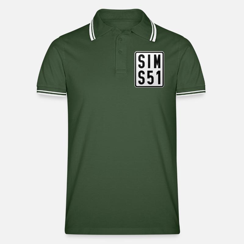 Plaque d’immatriculation du Simson S51 Mobylette - Polo tipped Homme - vert sapin/blanc