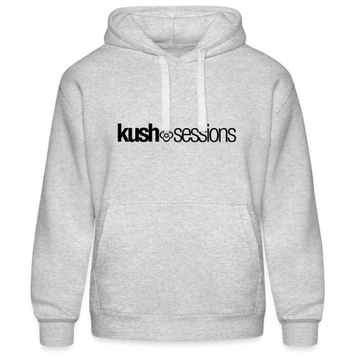 KushSessions (black logo) - Men’s Hooded Sweater by Russell