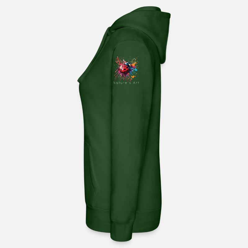 Buntes Marienkäfer-Design, Kunst der Natur, weißer Text Frauen Kapuzen Sweater von Russell