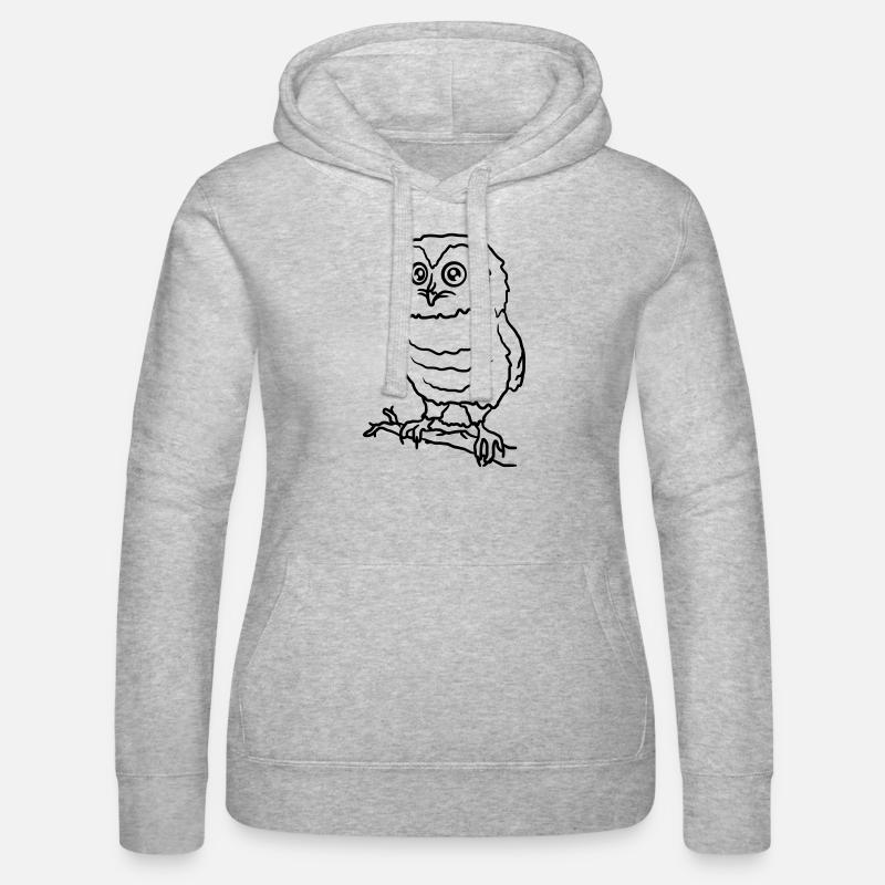 Belle chouette doux sur une branche - Sweat à capuche Russell Femme - gris chiné