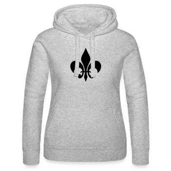 fleur de lis french lily - Women’s Hooded Sweater by Russell - heather grey - Front - Marisol (170cm)