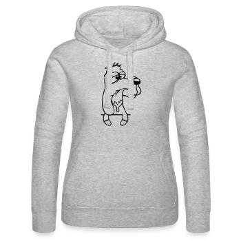 Hund Hinter Mauer Zaun Sabbert Spucke Zunge Lustig - Frauen Kapuzen Sweater von Russell - Grau meliert - Vorne - Marisol (170cm)