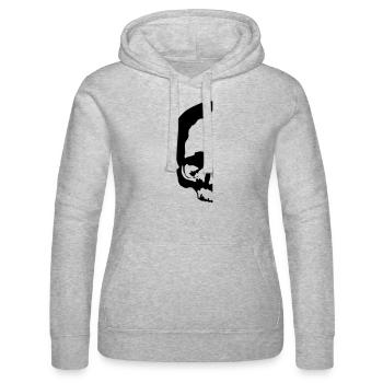 halber totenkopf / half skull - Frauen Kapuzen Sweater von Russell - Grau meliert - Vorne - Marisol (170cm)