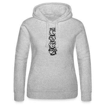 smiley_animal_stake_1c - Sweat à capuche Russell Femme - gris chiné - Devant - Marisol (170cm)
