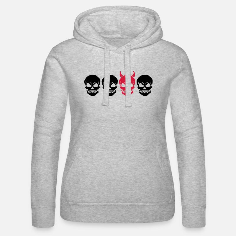 DIFFERENT SKULL2 -2C - Women’s Hooded Sweater by Russell - heather grey