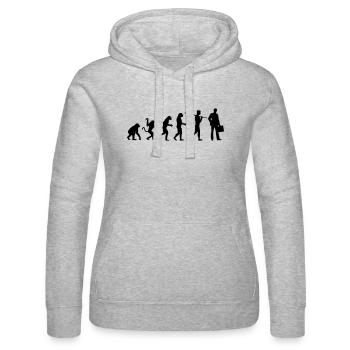 BUSINESS EVOLUTION! - Frauen Kapuzen Sweater von Russell - Grau meliert - Vorne - Marisol (170cm)