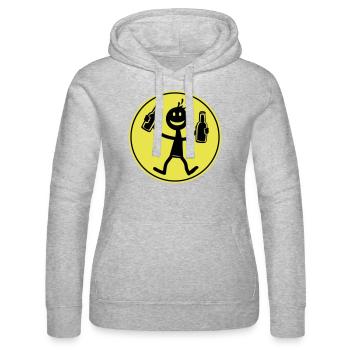 Drinking Beer - Women’s Hooded Sweater by Russell - heather grey - Front - Marisol (170cm)