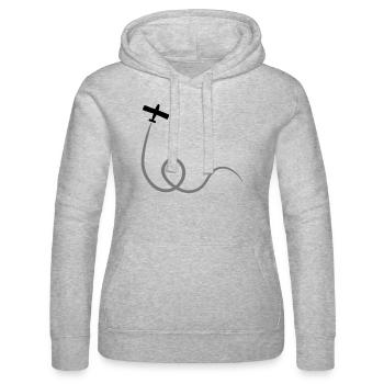 Airplane - Women’s Hooded Sweater by Russell - heather grey - Front - Marisol (170cm)