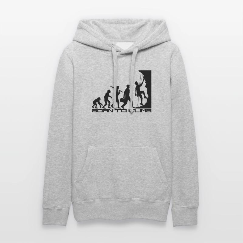 born to climb evolution evolution born steep Women’s Hooded Sweater by Russell