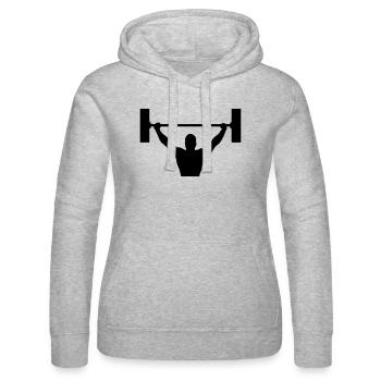 bodybuilding - Frauen Kapuzen Sweater von Russell - Grau meliert - Vorne - Marisol (170cm)