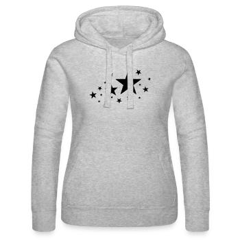 Stars Stars - Women’s Hooded Sweater by Russell - heather grey - Front - Marisol (170cm)