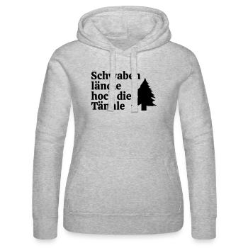 Schwabenländle hoch die Tännle - Frauen Kapuzen Sweater von Russell - Grau meliert - Vorne - Marisol (170cm)