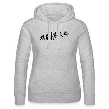 Evolution Long jump - Women’s Hooded Sweater by Russell - heather grey - Front - Marisol (170cm)