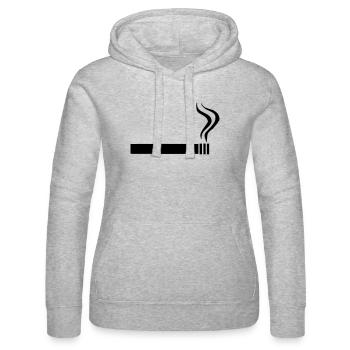 Cigarette - Smoking - Women’s Hooded Sweater by Russell - heather grey - Front - Marisol (170cm)