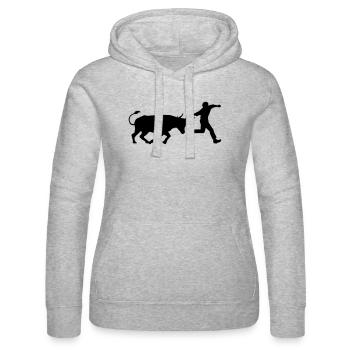 course camarguaise landaise taureau - Sweat à capuche Russell Femme - gris chiné - Devant - Marisol (170cm)