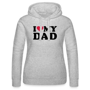 I love my Dad - Hættetrøje damer fra Russell - grå meleret - Foran - Marisol (170cm)