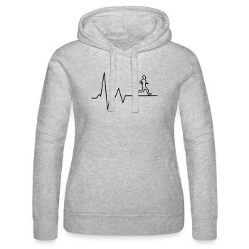 Heartbeat Runner - Women’s Hooded Sweater by Russell - heather grey - Front - Marisol (170cm)