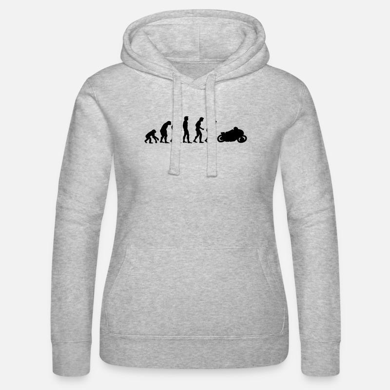 motorcycle evolution - Sweat à capuche Russell Femme - gris chiné