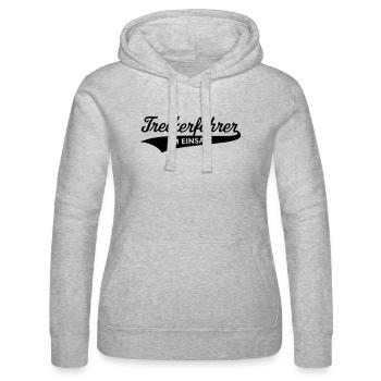 Treckerfahrer Im Einsatz (Trecker / Traktor / V1) - Frauen Kapuzen Sweater von Russell - Grau meliert - Vorne - Marisol (170cm)