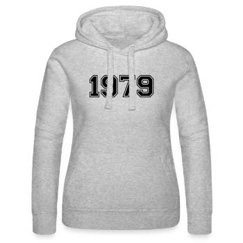 1979 - Women’s Hooded Sweater by Russell - heather grey - Front - Marisol (170cm)