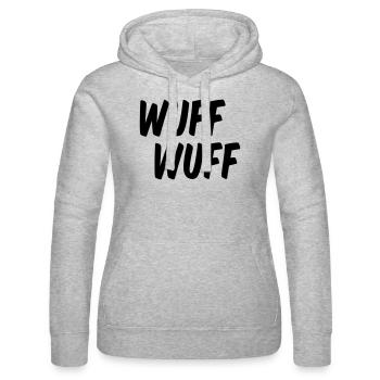 Woof, woof, le chien aboie - Sweat à capuche Russell Femme - gris chiné - Devant - Marisol (170cm)