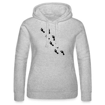 empreinte de pied - Sweat à capuche Russell Femme - gris chiné - Devant - Marisol (170cm)