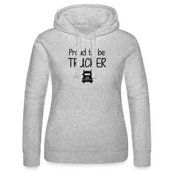 Proud to be Trucker - Frauen Kapuzen Sweater von Russell - Grau meliert - Vorne - Marisol (170cm)