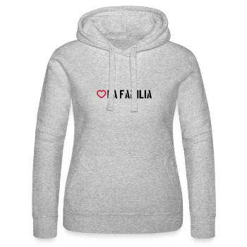 La Familia Heart - Sweat à capuche Russell Femme - gris chiné - Devant - Marisol (170cm)