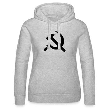 Hammer und Sichel - Frauen Kapuzen Sweater von Russell - Grau meliert - Vorne - Marisol (170cm)